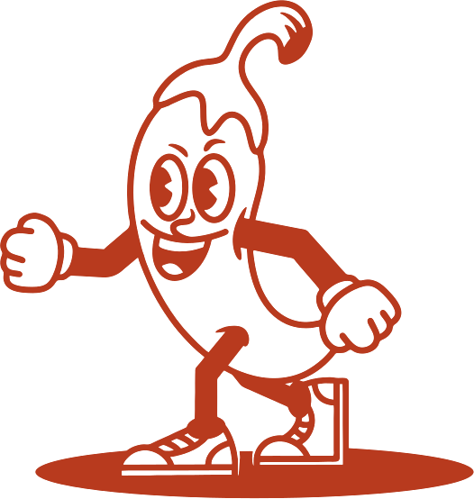 Tribe Pizza's chilli mascot